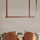 Modern minimalist leather strap decorbites led chandelier dining room