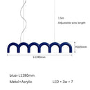 Modern blue wavy decorbites led chandelier dining room pendant light