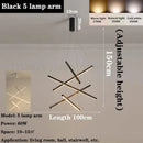 Modern black linear decorbites led chandelier for living room