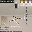 Modern black linear decorbites led chandelier for living room