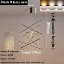 Modern black linear decorbites led chandelier for living room