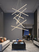 Modern black linear decorbites led chandelier for living room