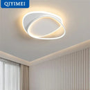 Modern white double ring led chandelier for living room glow
