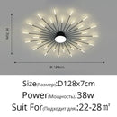 Modern gold starburst decorbites led chandelier bedroom lighting fixture