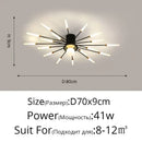 Modern gold starburst decorbites led chandelier bedroom lighting fixture