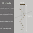 DecorBites™ LED Chandelier for Revolving Staircase | Loft Villa Ceiling Hanging Lamp