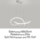 Modern black & white infinity led chandelier light dining room pendant
