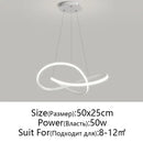 Modern black & white infinity led chandelier light dining room pendant
