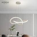 Modern black & white infinity led chandelier light dining room pendant