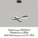 Modern black & white infinity led chandelier light dining room pendant