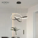 Modern black & white infinity led chandelier light dining room pendant
