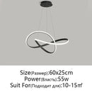 Modern black & white infinity led chandelier light dining room pendant