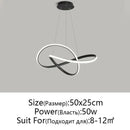 Modern black & white infinity led chandelier light dining room pendant