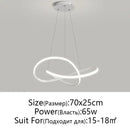 Modern black & white infinity led chandelier light dining room pendant