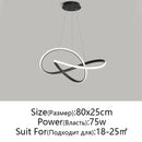 Modern black & white infinity led chandelier light dining room pendant