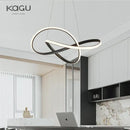 Modern black & white infinity led chandelier light dining room pendant