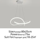 Modern black & white infinity led chandelier light dining room pendant