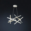 Modern gold intersecting rectangular decorbites led chandelier living room