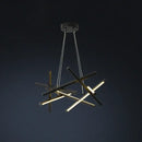 Modern gold intersecting rectangular decorbites led chandelier living room