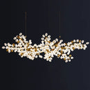 Gold frosted glass blossom decorbites led chandelier dining room