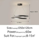 Modern black circular led chandelier for living room warm lighting