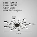Modern black starburst led chandelier living room light