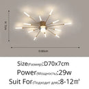 Modern gold starburst led chandelier lights for living room