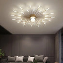 Modern gold starburst led chandelier lights for living room