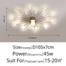 Modern gold starburst led chandelier lights for living room
