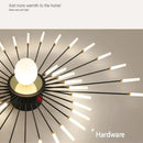 Modern gold starburst led chandelier lights for living room