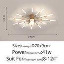 Modern gold starburst led chandelier lights for living room