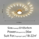 Modern gold starburst led chandelier lights for living room