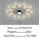 Modern gold starburst led chandelier lights for living room