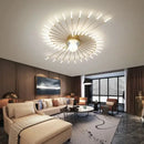 Modern gold starburst led chandelier lights for living room