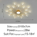 Modern gold starburst led chandelier lights for living room