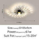 Modern gold starburst led chandelier lights for living room