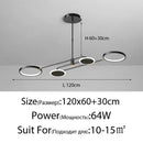 Modern black circular led chandelier for living room