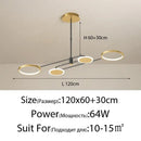 Modern black circular led chandelier for living room
