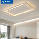 Modern minimalist white rectangular decorbites led chandelier bedroom