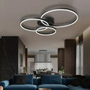 Modern black decorbites led chandelier bedroom circular ring light