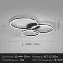 Modern black decorbites led chandelier bedroom circular ring light