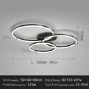 Modern black decorbites led chandelier bedroom circular ring light