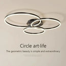 Modern black decorbites led chandelier bedroom circular ring light