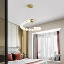 Modern gold led chandelier necklace lighting for dining room