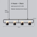Modern black & copper led chandelier dining room pendant light