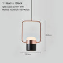 Modern black & copper led chandelier dining room pendant light