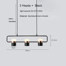 Modern black & copper led chandelier dining room pendant light