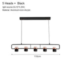 Modern black & copper led chandelier dining room pendant light