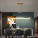 Modern gold rectangular led chandelier pendant light for dining room
