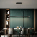 Modern gold rectangular led chandelier pendant light for dining room